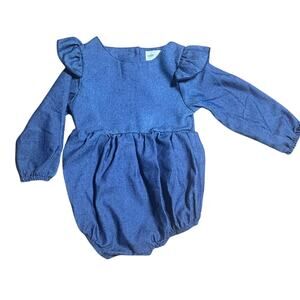 Babe Basics girls 6-12 months Denim flutter sleeve romper